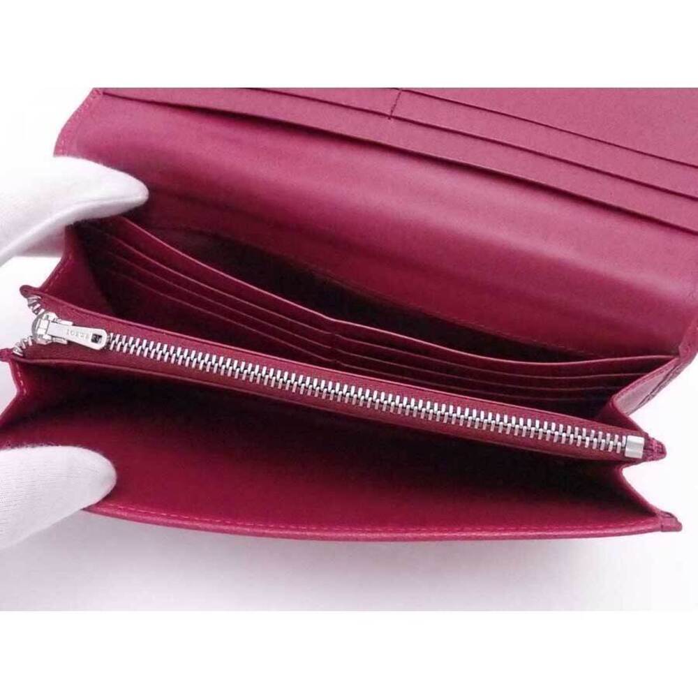 Loewe Bi Fold Long Wallet Anagram Leather Magenta Silver View 4